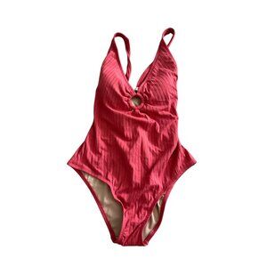 KONA SOL Coral Keyhole One Piece Bathing Suit Sz Large